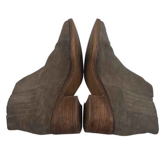 Madewell Taupe Block Heel Pointed Toe Ankle Booties Size 8 1/2 Women’s - Picture 6 of 10